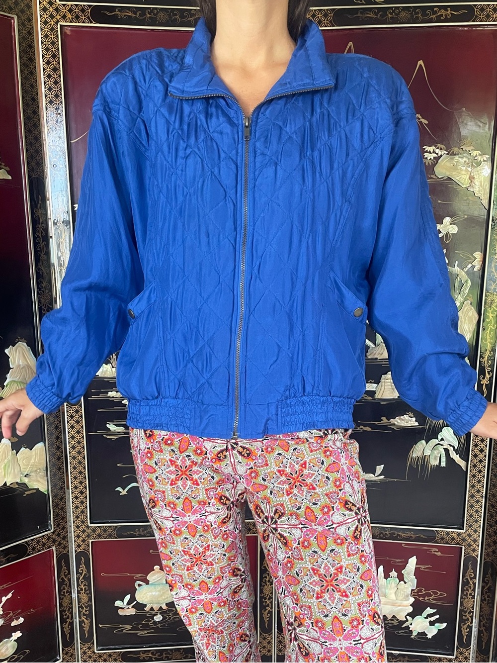 80s silk bomber jacket